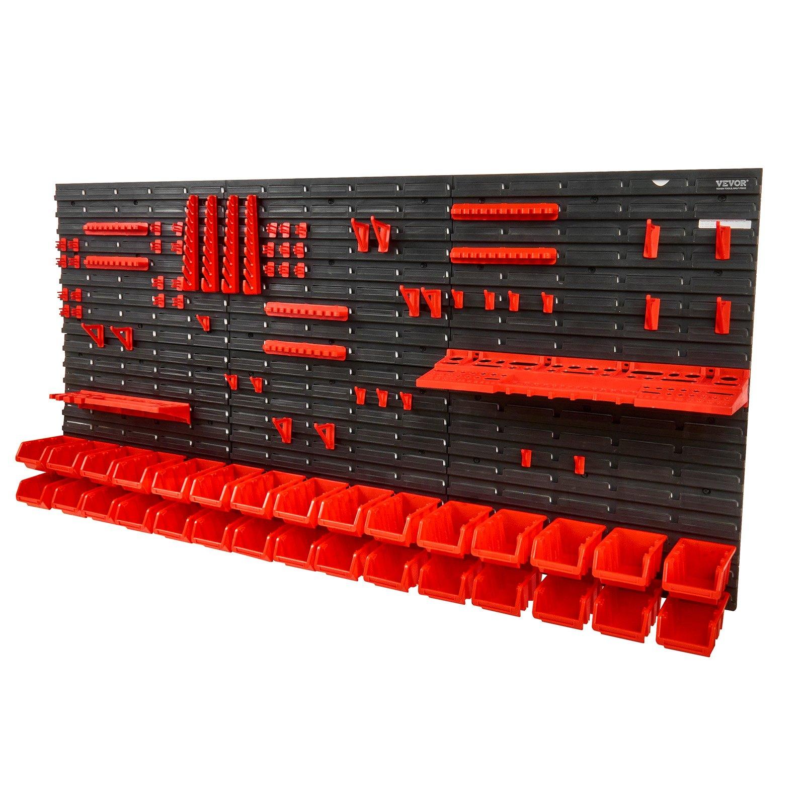 Workshop Tools Storage - Wall Mounted 30-Bin Plastic Parts Rack
