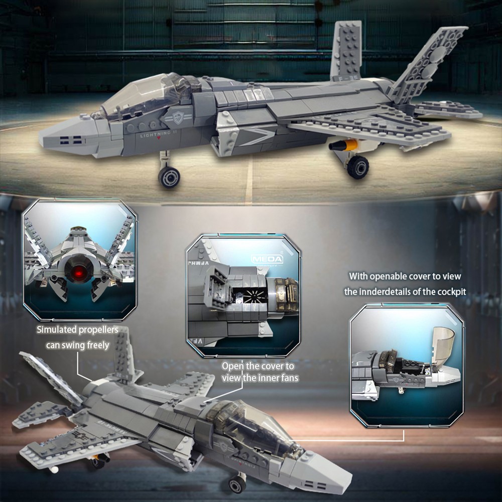 646pcs F-35 Lightning II Plane - Hand Plane Block ulasan dan harga