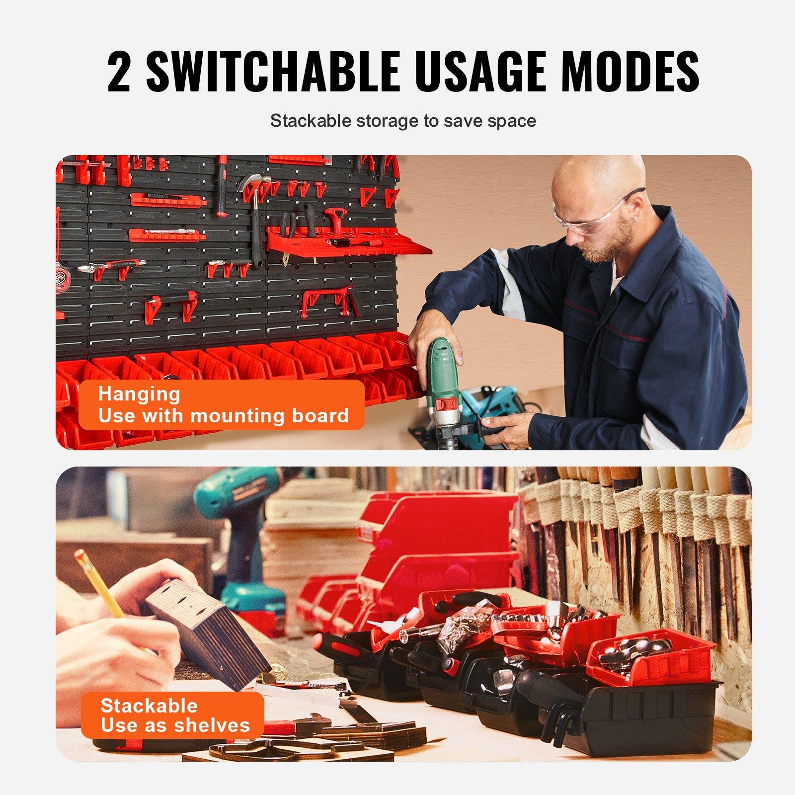 Wall Mounted 30-Bin Plastic Pa - Workshop Tools Storage ulasan dan harga