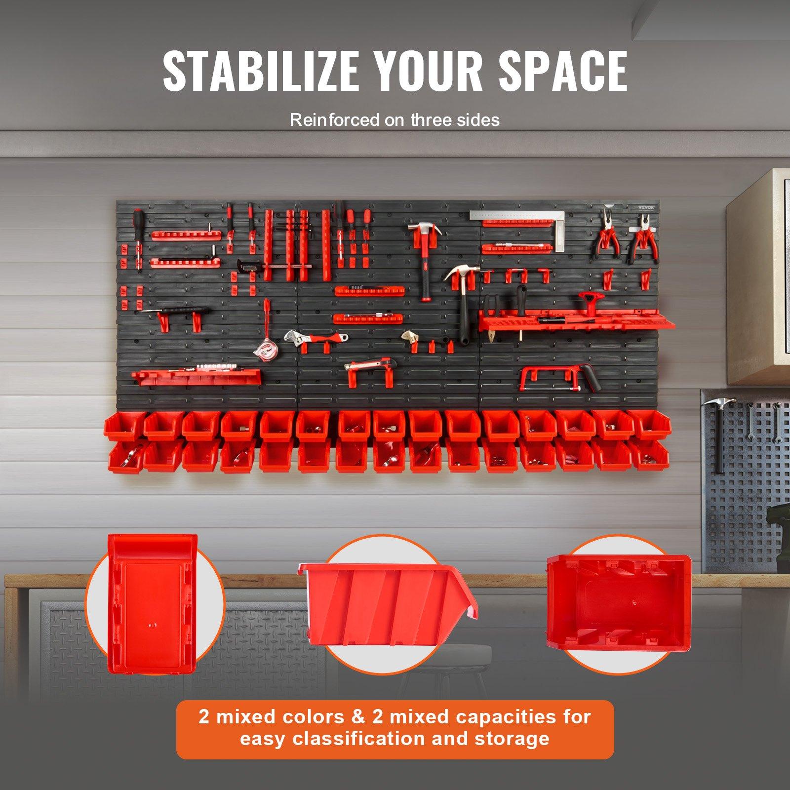 Wall Mounted 30-Bin Plastic Pa - Workshop Tools Storage ulasan dan harga