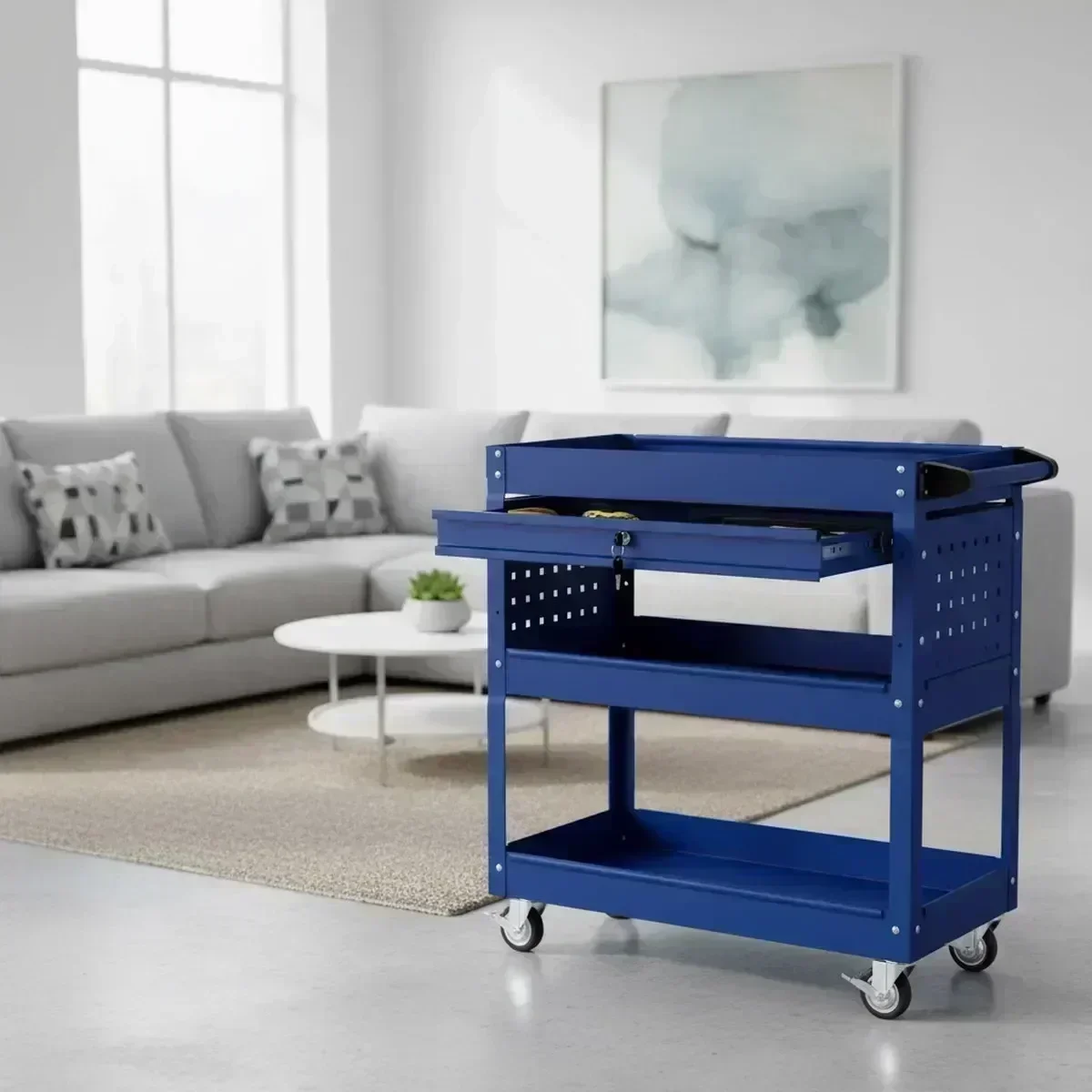 3 Shelf Rolling Tool Cart Lock - Workshop Tools Storage ulasan dan harga