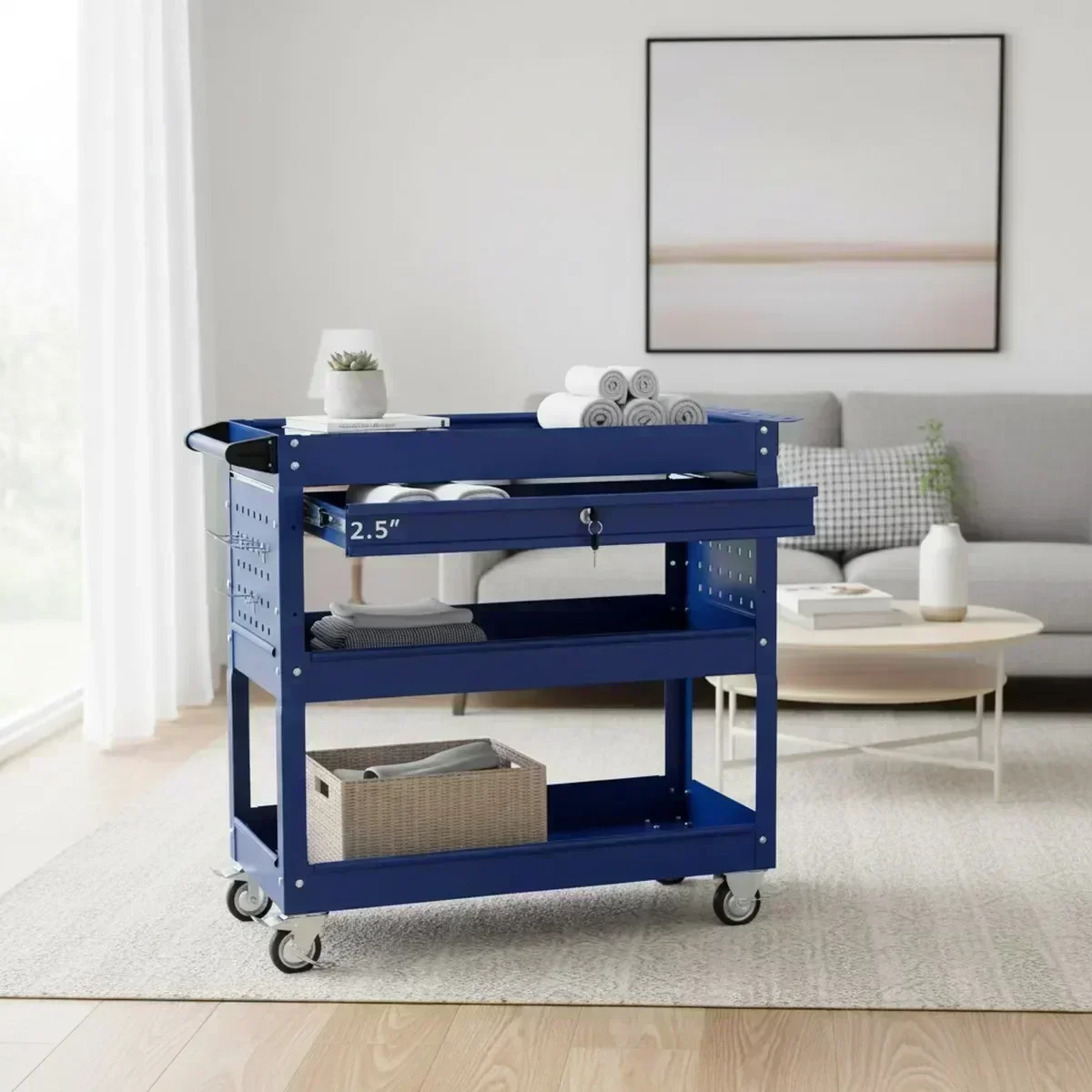 3 Shelf Rolling Tool Cart Lock - Workshop Tools Storage ulasan dan harga