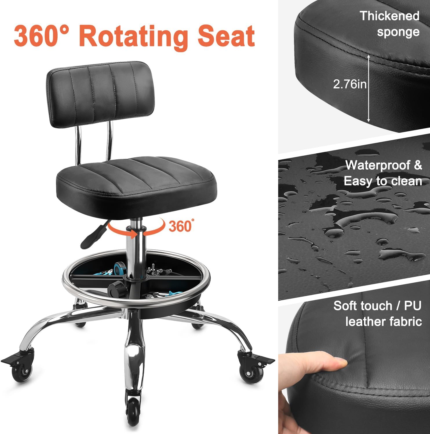 Garage Mechanic Stool With Bac - Workshop Tools Storage ulasan dan harga