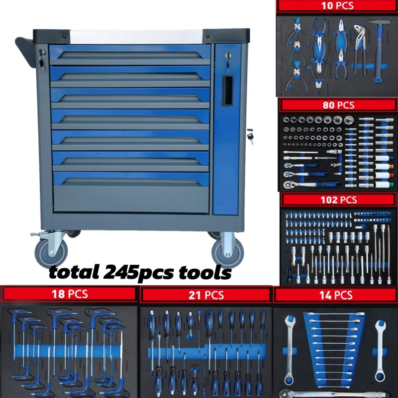 7-Drawer Lockable Rolling Stee - Workshop Tools Storage ulasan dan harga